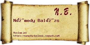 Némedy Balázs névjegykártya